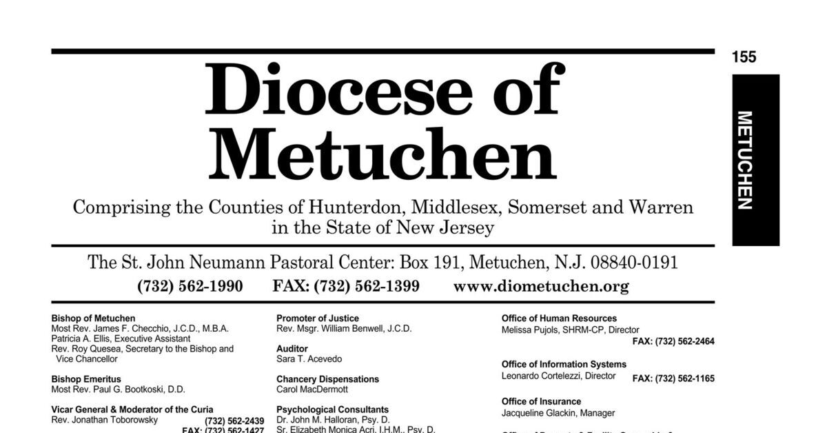 Metuchen Diocese 2022 Metuchen Diocese 2022