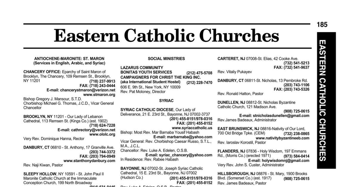 Eastern Catholic Churches 2022